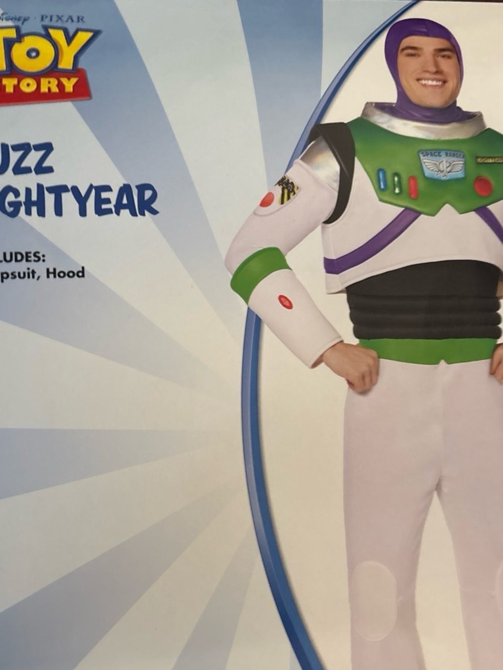 Buzz Lightyear adult costume Large
comes with jumpsuit and hood